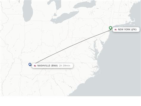 A one-way nonstop (direct) flight between Nashville and New York takes around 2.4 hours. What is the flight distance between Nashville and New York? The flight .... 