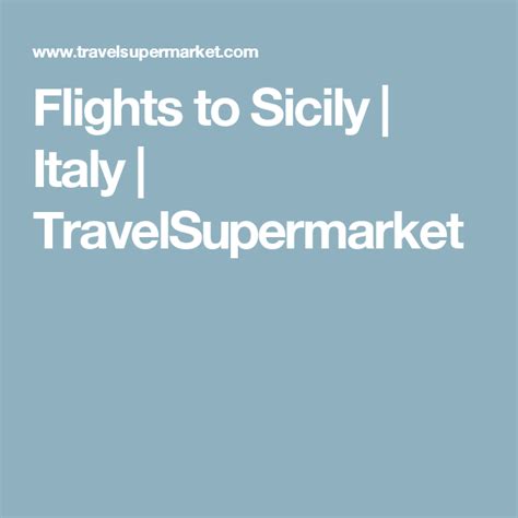 Flights to Sicily Italy TravelSupermarket