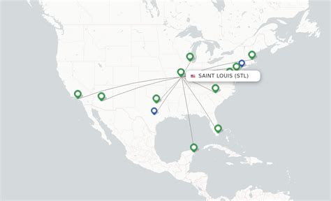  In total there are 74 airports with direct flights to Saint Louis from 6 different countries and 34 U.S. states. The airport is a hub for Southern Airways Express and Cape Air . You can easily reach Saint Louis with daily non-stop flights from 20 other major hubs like Atlanta (Delta), Chicago (American Airlines) and Dallas (American Airlines). 