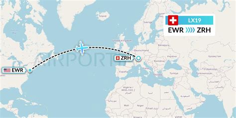 All flight schedules from Newark Liberty International , New Jersey , USA to Zurich Airport, Switzerland . This route is operated by 2 airline (s), and the flight time is 8 hours and 05 minutes. The distance is 3956 miles. USA.. 