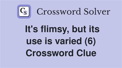 Flimsy excuse -- Crossword clue Crossword Nexus