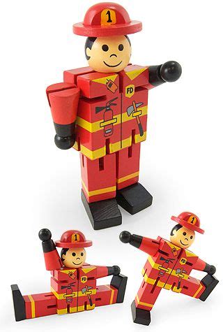 Flint the Fireman Wood Posable Large - TinToyArcade.com