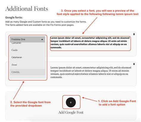 FloForms Pro Add Google and Custom fonts Pronto Documentation