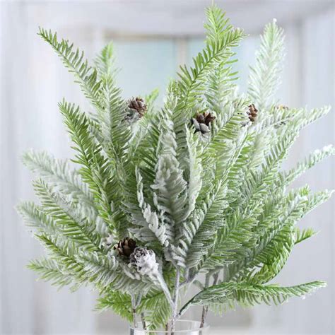 Flocked Snowy Artificial Hemlock Spray - Factory Direct …