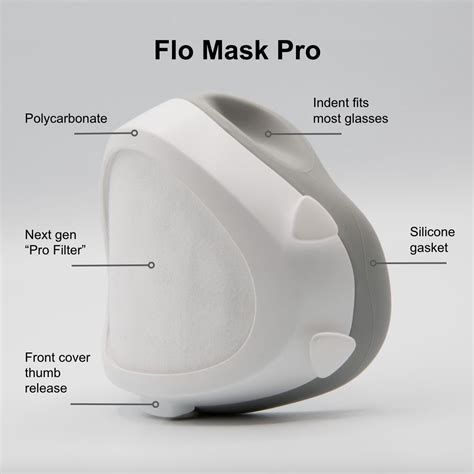 Flomask. Flo Mask was engineered with the latest advancements in manufacturing, using LSR (liquid silicone rubber) to create a pillowy gasket that contours along the face for a solid seal. We designed Flo Mask with generous air flow openings (and no exhaust valve), allowing those little lungs to breathe easily and comfortably through a pure filter layer. 