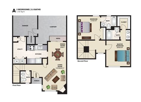 Floor Plans of Amberly Village Townhomes in Garland, TX