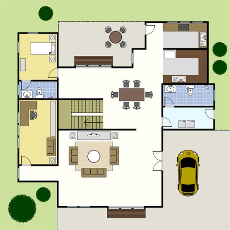 Floor plan layout. Design Floor Plans for Your Home or Office with Ease. With SmartDraw, you can make a floor plan using one of the many included floor plan templates—not just a blank screen. You can easily move walls, resize rooms, and drag and drop floor plan symbols from an large collection of relevant visuals. 