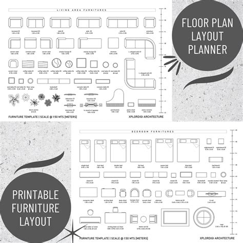 Floor plan template pdf.  QuarterInch Scale Furniture Templates printa...