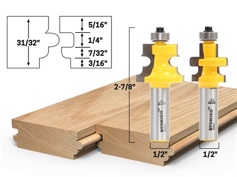 Flooring 2 Bit Tongue and Groove Flooring Router Bit Set