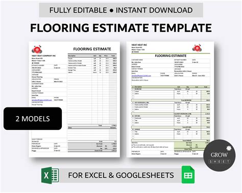 Flooring Estimate Template Excel