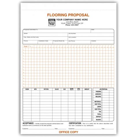 Flooring Proposal Forms with Signature
