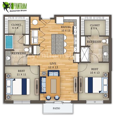 Floorplan designer. Free interior design software. Draw the plan of your home or office, test furniture layouts and visit the results in 3D. 
