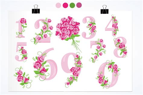 Floral Numbers Graphic by Prettygrafik · Creative Fabrica