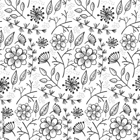 Floral Pattern Outline Premium Vector Seamless Pattern Outline Floral