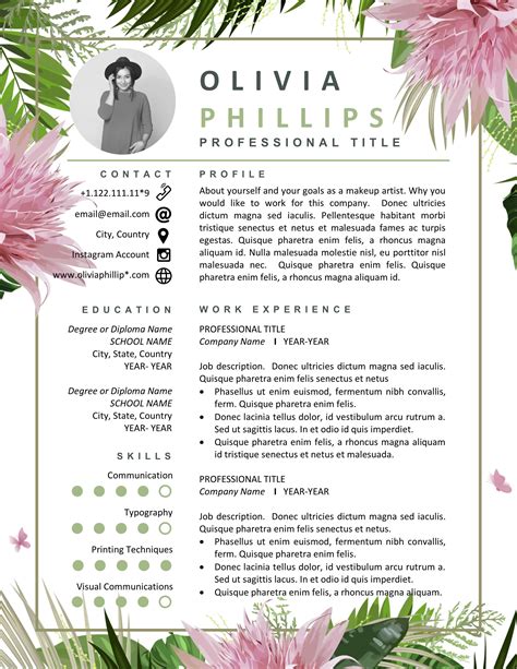 Floral Resume Template