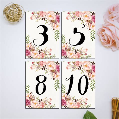 Floral Table Numbers