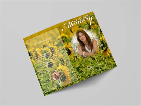 Floral Themed Funeral Program Template QuickFuneral LLC