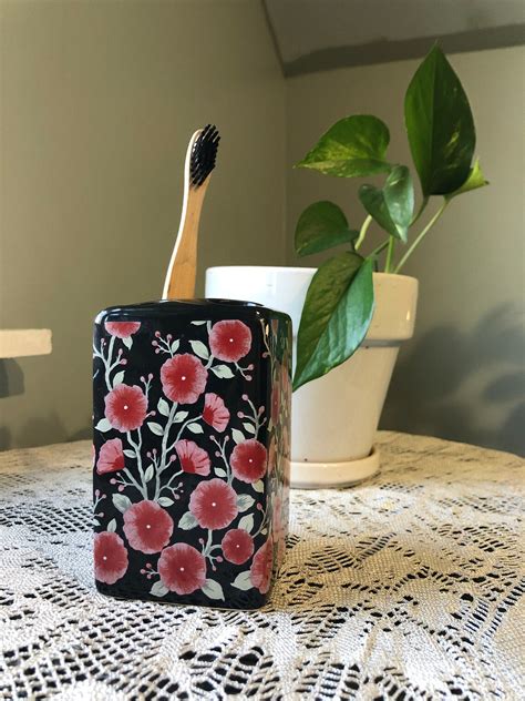 Floral Toothbrush Holder - Etsy