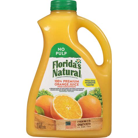 Florida's natural orange juice. This temporary move is driven by our cap supplier streamlining production to meet increased demand during Covid-19. However, rest assured that the Florida’s Natural orange juice behind the white cap is the same delicious juice, made by Florida farmers, from only 100% Florida oranges. We’ll return to our iconic orange-slice caps in just a ... 