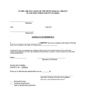 Florida Affidavit Form Fill Out And Sign Printable Pdf Template Signnow