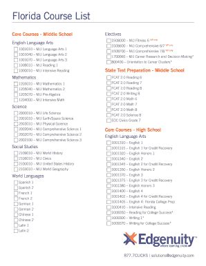 Florida Course List - Edgenuity Inc