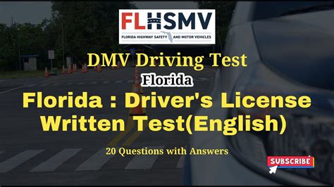 Florida DMV Permit Test Written Test FLHSMV Knowledge Test