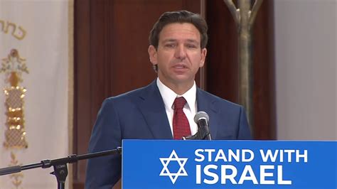 Florida Governor Ron DeSantis stands in solidarity with Israel in Surfside news conference
