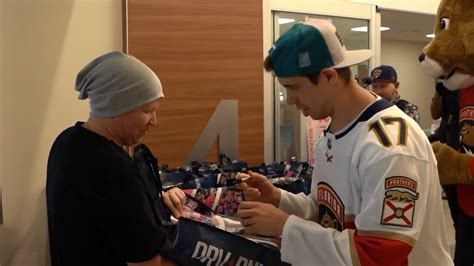 Florida Panthers spread hope at Baptist Health Cancer Care in Plantation