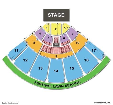 Florida amphitheater seating. Reserved sections at MidFlorida Credit Union Amphitheatre are numbered 1-17. In such a large venue, views can vary greatly depending on which section you sit in. All reserved seating has closer views than the lawn seats at the back of the venue. Additionally, a huge benefit of tickets in sections 1-17 over the lawn is having an assigned seat. 
