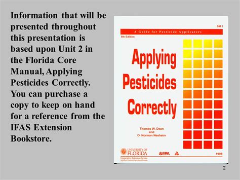 Florida applying pesticides correctly core manual. - Bedienungsanleitung für new holland 376 ballenpresse.