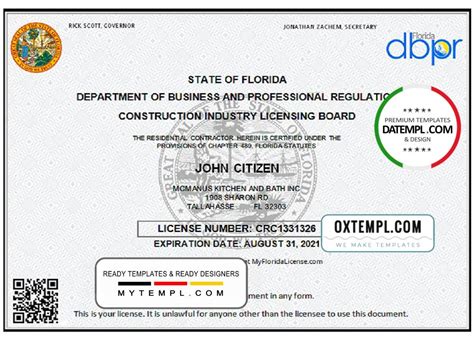 Florida general contractor license. To obtain a Florida contractor license, you should apply to the Florida Construction Industry Licensing Board. There are two broad types of licenses you can obtain: Certified license (allows the licensee to work across the whole state) Registered license (allows the licensee to work within specific local jurisdictions) 