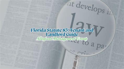Florida landlord tenant law chapter 83.  83.  Stat.  Important timing rule: Florid...