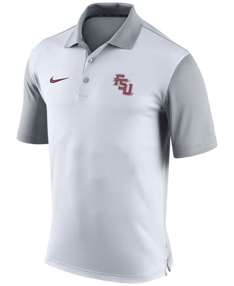 Florida state nike polo. FSU Nike Polo Whether you're on the sidelines or couch, the Florida State Nike Dri-Fit Coaches Polo outfits you in perfect game day style. Plus, sweat-wicking technology teams up with a lightweight knit fabric to help keep you dry and comfortable. Nike Dri-FIT technology moves sweat away from your skin for quicker evaporation, helping you stay dry. The lightweight knit fabric feels smooth ... 