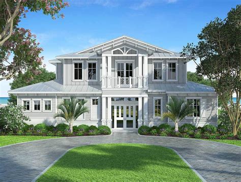 Florida style house plans. Plan Details. This two-story classic Florida-style house plan has a grand covered entrance to shelter new arrivals. The large columns lend the design its curb appeal. Formal Foyer invites guests into the wide-open living room. The kitchen features a large island with eating bar and pantry and is open to the family room. 