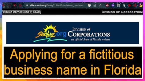 Florida sunbiz fictitious name search. The fee for registering a fictitious name is $50. Please make a separate check for each filing payable to the Department of State. Application must be typed or printed in ink and legible. Single CR4E001 (10/20) Section 1: Enter the name as you wish it to be registered. Line 1: A fictitious name may not contain a business entity suffix or 