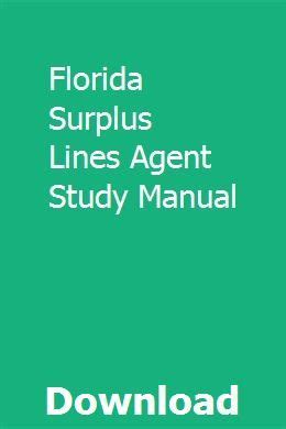 Florida surplus lines agent study manual. - Le service historique de l'armee de l'air.