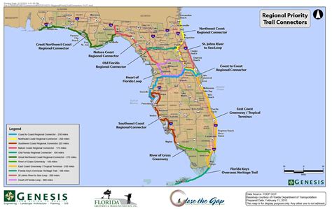Florida trail maps. Try this 10.1-mile out-and-back trail near St. Cloud, Florida. Generally considered a moderately challenging route, it takes an average of 2 h 58 min to complete. This trail is great for birding, hiking, and running, and it's unlikely you'll encounter many other people while exploring. The trail is open year-round and is beautiful to visit anytime. 