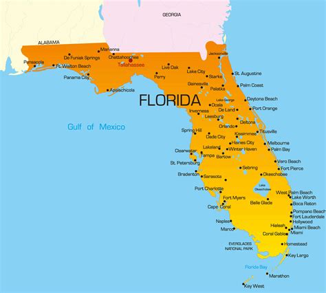 Florida state map. Large detailed map of Florida with cities and towns. Free printable road map of Florida.