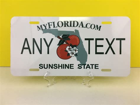Florida vanity license plates. The number of characters can vary, but it commonly ranges from 1 to a maximum of 6 to 7. 2. Vanity license plates, also known as personalized license plates, allow you to customize your plate. For example, if you’re someone who loves their dog, you might create a plate reading "MAX." 
