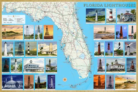 Download Florida Lighthouses Illustrated Map  Guide By Not A Book