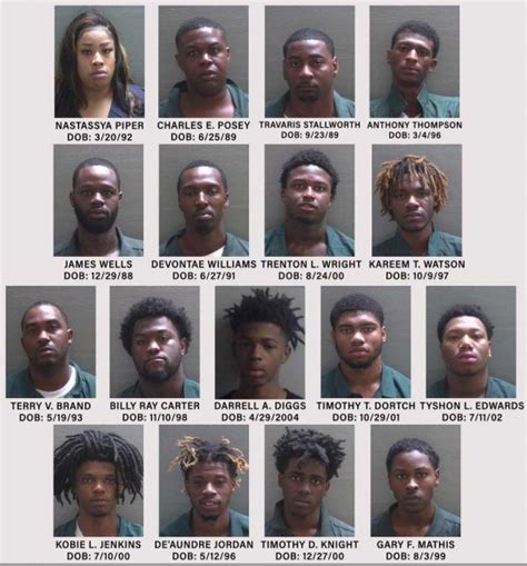 Booking Report. This lists the age, gender and first three charges, select a name for more information on the arrest. 34 records this day. Daphne Anglin 24/F. Jovon Booker 31/M. Pensacola, Florida. Kayla Boren 31/F. Pensacola, Florida. Jeremiah Crosby 55/M.. 