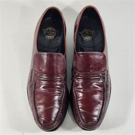 Florsheim 33455 Como Strap Burgundy Slip-On Dress Moc Loafers shoes Men …