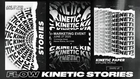 Flow Kinetic Typography Stories After Effects Templates Motion Array