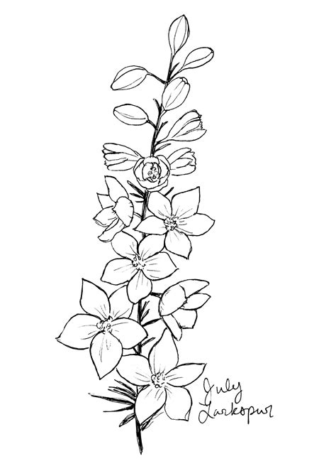 Flower Clipart Black and White - Etsy