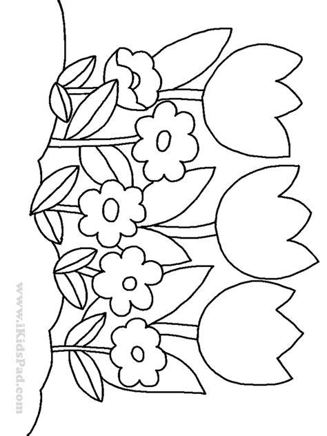 Flower Coloring Page For Preschoo