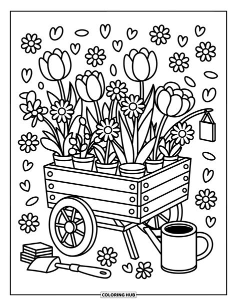 Flower Coloring Pages Adu