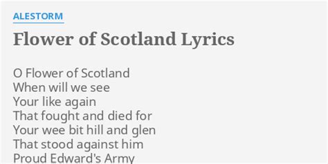 Flower Of Scotland lyrics by Alestorm, 1 meaning. Flower …