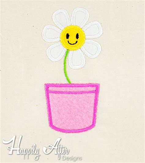 Flower Pot Embroidery Design - Etsy