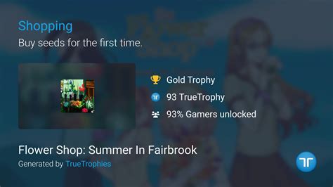 Flower Shop: Summer In Fairbrook Trophy Guide PS4