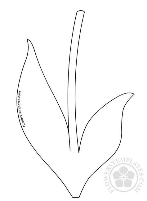 Flower Stem And Leaves Template
